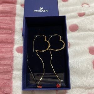 Brand new . Swarovski. Heart earrings